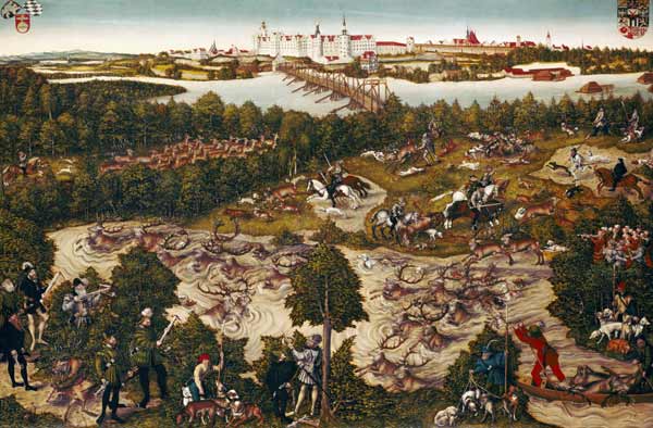 The Stag Hunt of Elector John Frederick the "Magnanimous" de Lucas Cranach el Jóven