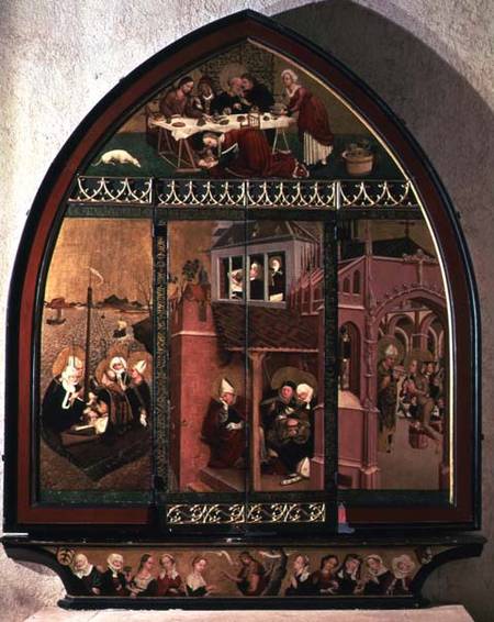 The Tiefenbronn Altarpiece (closed) 1432 (tempera & oil on parchment & panel) de Lucas um Moser