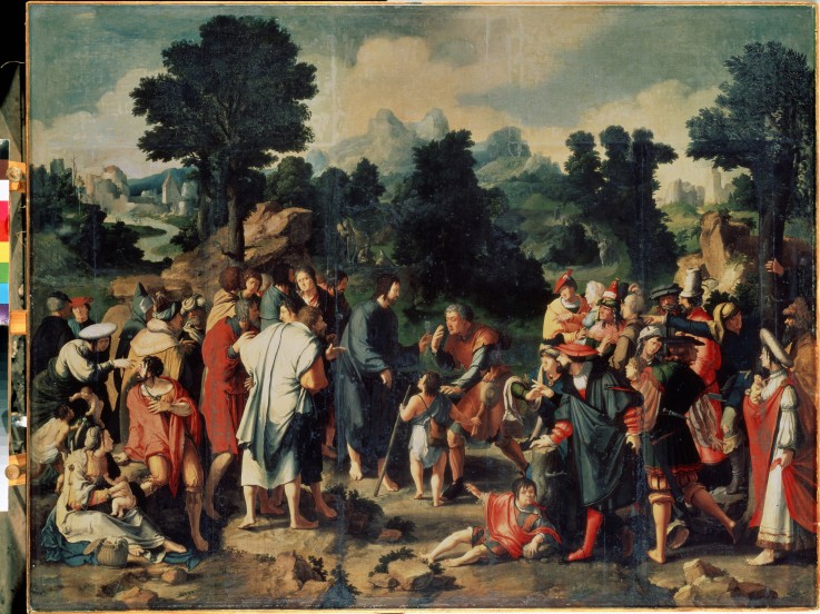The Healing of Blind Man of Jericho (Central panel) de Lucas van Leyden