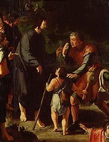The cure of the blind man of Jericho. Detail: Chri de Lucas van Leyden