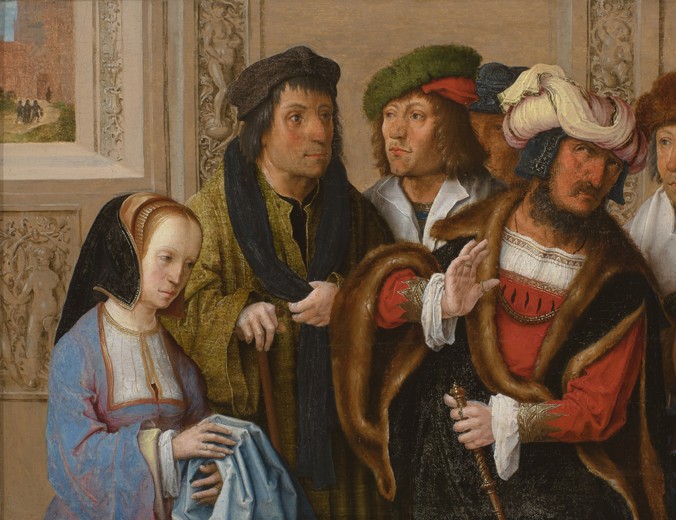 Potiphar's Wife Displays Joseph's Garment de Lucas van Leyden