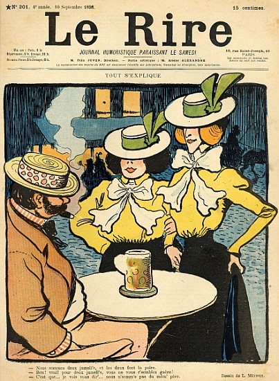 Half-sisters, from the front cover of ''Le Rire'', 10th September 1898 de Lucien Métivet