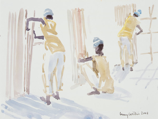 The Bamboo Fence, Senegal, 2003 (w/c on paper)  de Lucy Willis