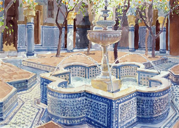 The Blue Fountain, 2000 (w/c on paper)  de Lucy Willis