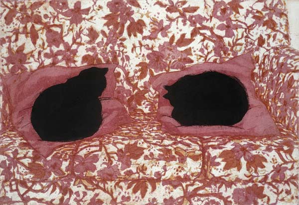 Cats, 1988 (etching on paper)  de Lucy Willis