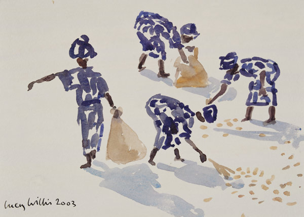 Clearing Leaves, Senegal, 2003 (w/c on paper)  de Lucy Willis