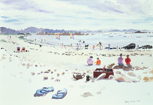 Cobo Bay, Guernsey, 1987 (w/c on paper)  de Lucy Willis