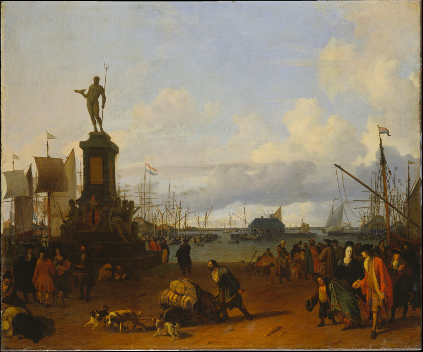 View of the Amsterdam Harbour at the IJ River de Ludolf Backhuysen