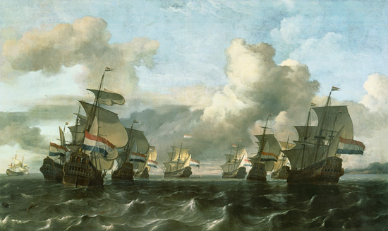 La flota holandesa de la compañía hindú  de Ludolf Backhuyzen