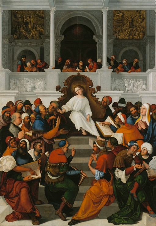 The Twelve-Year-Old Jesus Teaching in the Temple de Ludovico Mazzolino