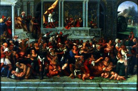 The Massacre of the Innocents (panel) de Ludovico Mazzolino