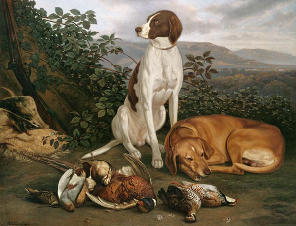 Hounds with game. de Ludwig Burckhardt