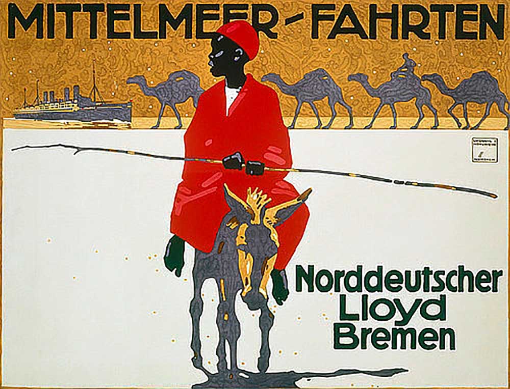 Advertising poster of North German Lloyd for Mediterranean cruises de Ludwig Hohlwein