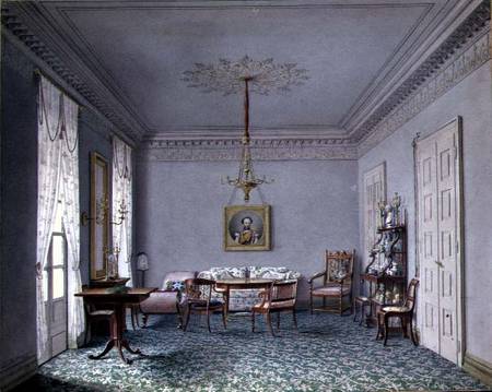Drawing room Interior in the Palace in Stuttgart, Wurttemburg  on de Ludwig Holthausen