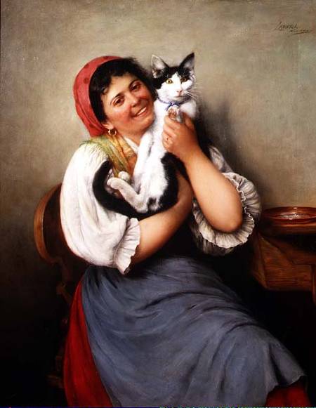 Her Favourite Cat de Ludwig Kohrl