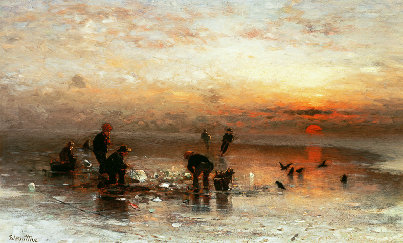 Fishing in winter de Ludwig Munthe