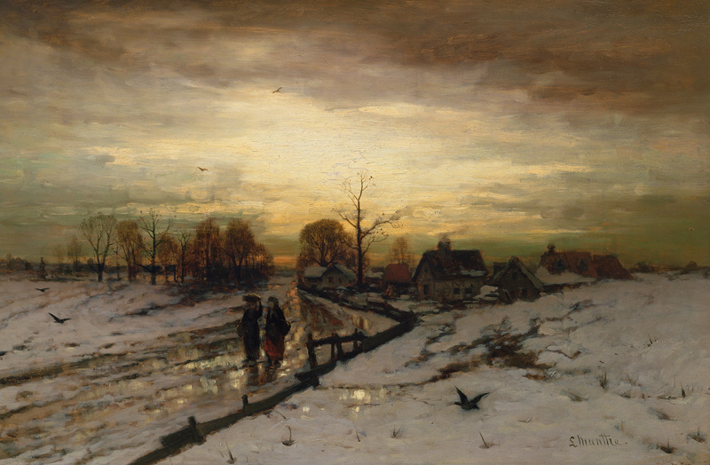 Snow Scene: Sunset de Ludwig Munthe