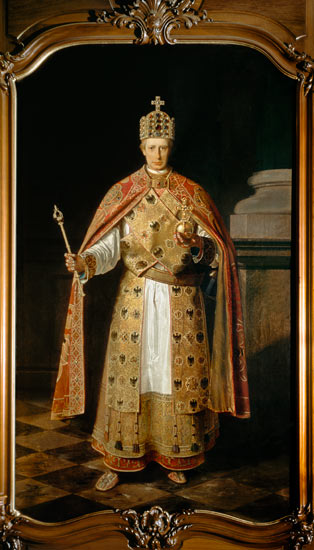 Francis II Holy Roman Emperor (1768-1835) wearing the Imperial insignia de Ludwig or Louis Streitenfeld