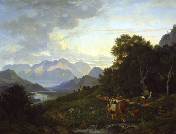 L.Richter, Salzburg landscape /1830 de Ludwig Richter
