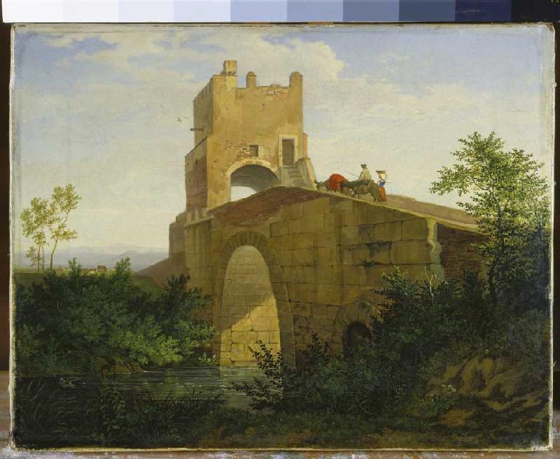 Ponte Salaro near Rome. de Ludwig Richter