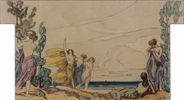 Weibliche Akte am Meer de Ludwig von Hofmann