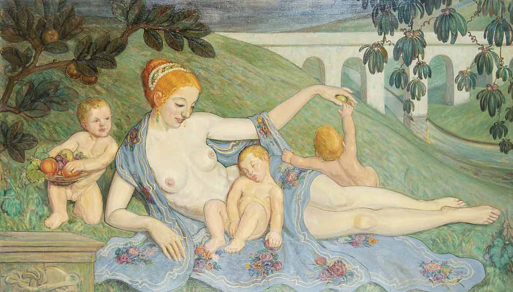 Liegende Venus mit Putten de Ludwig von Hofmann