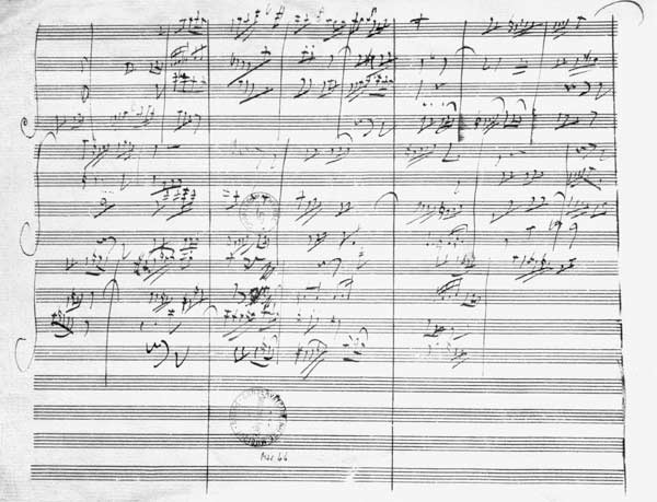 Score for the 3rd Movement of the 5th Symphony de Ludwig van Beethoven
