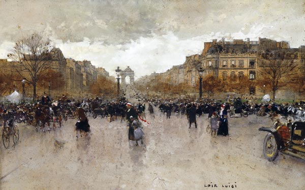 Auf den Champs Elysées, Paris. de Luigi Loir