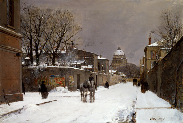 Winter Scene near Les Invalides, Paris de Luigi Loir