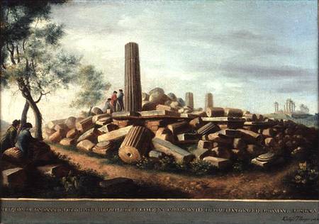 Ancient Temple at Agrigentum de Luigi Mayer