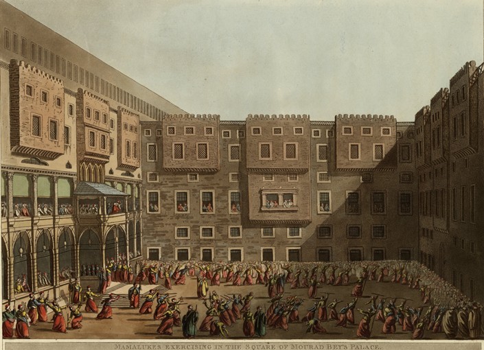 Mamluks exercising in the square of Murad Bey's Palace de Luigi Mayer