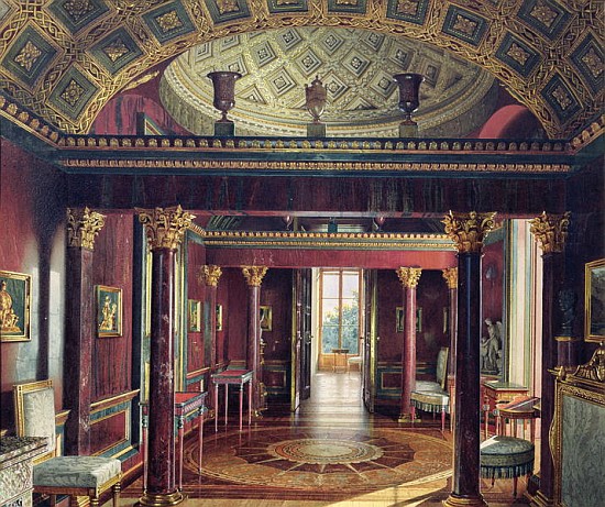 The Agate Room in the Catherine Palace at Tsarskoye Selo, 1859 (w/c & white colour on paper) de Luigi (Ludwig Osipovich) Premazzi