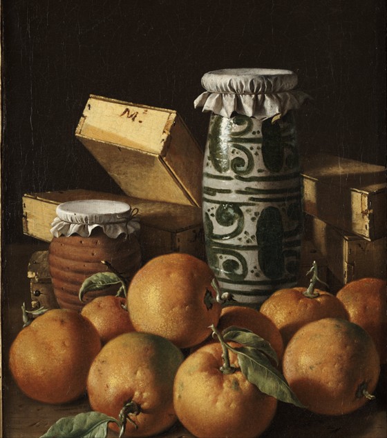 Still Life with Oranges, Jars, and Boxes of Sweets de Luis Melendez