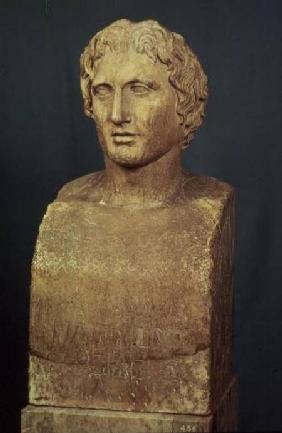 Portrait bust of Alexander the Great (356-323 BC) known as the Azara herm