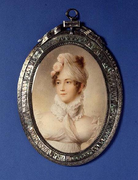 Miniature of a Young Woman de M Rouvier