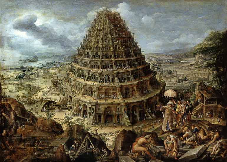 Construcción de la torre de Babel de Maerten van Valckenborch