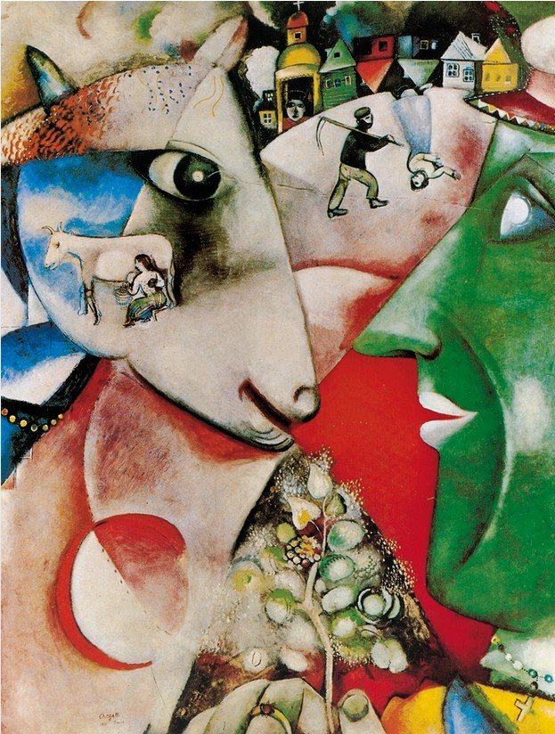 El pueblo y yo - Poster de Marc Chagall