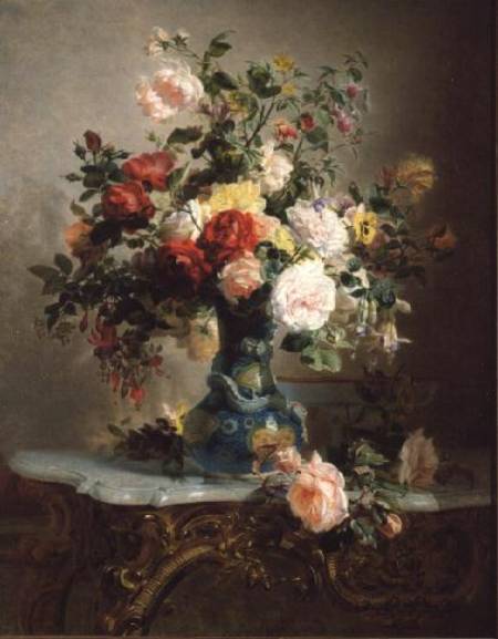 Vase of Roses and Other Flowers de Marc-Laurent Bruyas