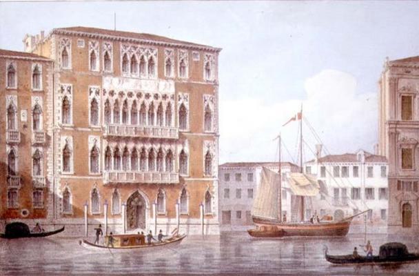 The Ca' Foscari, Venice, engraved by Brizeghel (litho) de Marco Moro