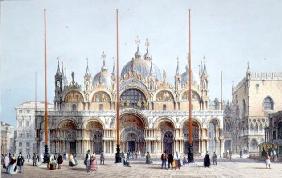 San Marco, Venice, engraved by Brizeghel (litho)