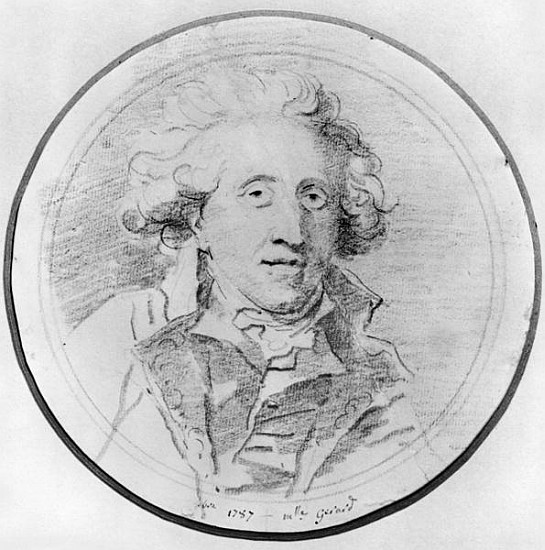 Portrait presumed to be Jean-Honore Fragonard (1732-1806) 1787 (pierre noire on paper) de Marguerite Gérard