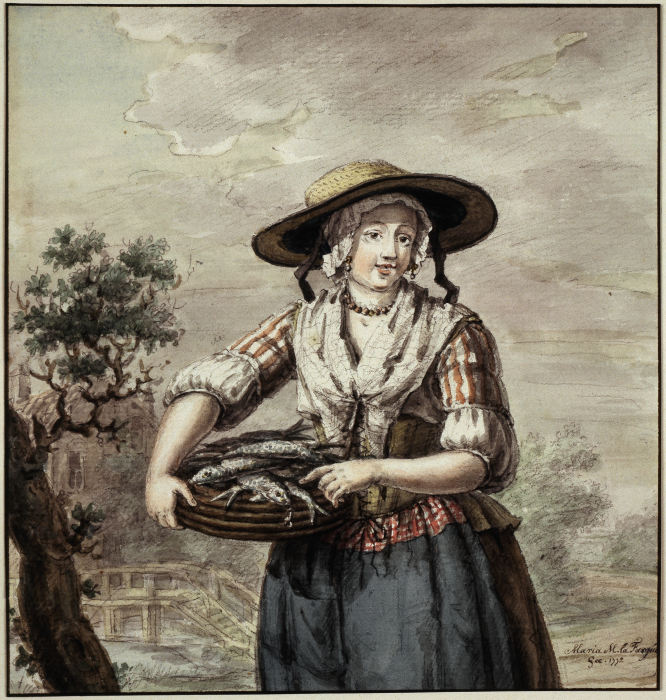 Female fishmonger de Maria Margaretha la Fargue