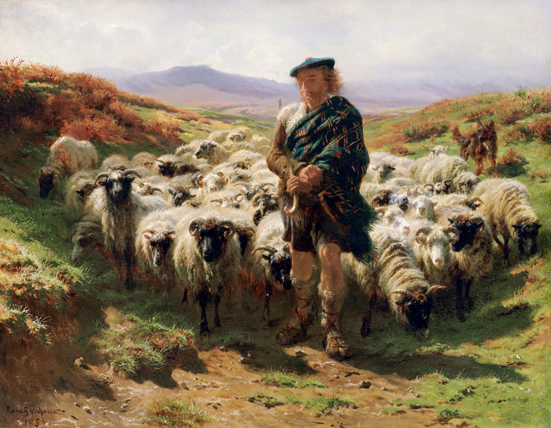 The Highland Shepherd, watercolour de Maria-Rosa Bonheur