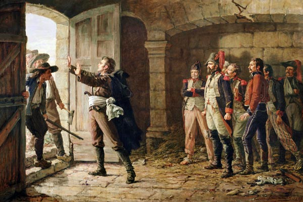 Maurice Gigost d'Elbee (1752-94) Protecting the New Prisoners at Chemille de Marie Felix Edmond de Boislecomte