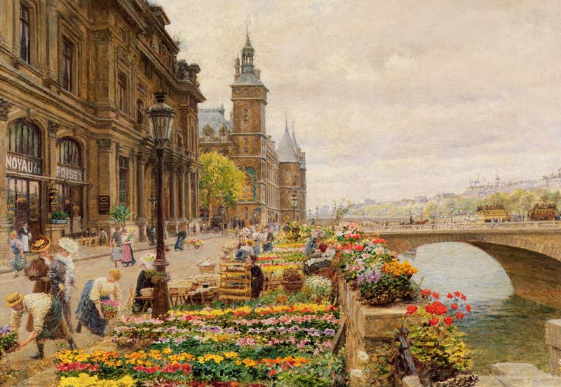 The Parisian Flower Market de Marie François Firmin-Girard