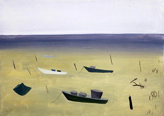 Barques du Vaccares, 1987 (gouache on paper)  de Marie  Hugo