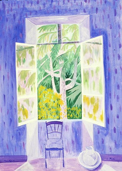 Cedars Through the Window, 1987 (acrylic on paper)  de Marie  Hugo