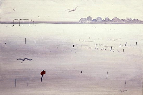 L''Etang sous la Pluie, 1987 (gouache on paper)  de Marie  Hugo