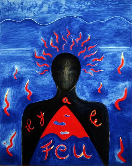 L''Homme en Feu, 1989 (oil on canvas)  de Marie  Hugo