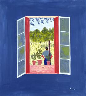 Zaid Through the Window, 1986 (acrylic & oil on board) 